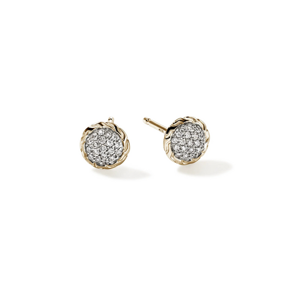 14K Gold Essential Pavé Diamond Stud Earring