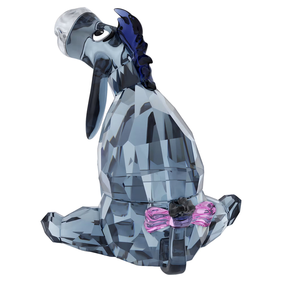 crystal figurine in dark crystals and pink box on the tail on a white background