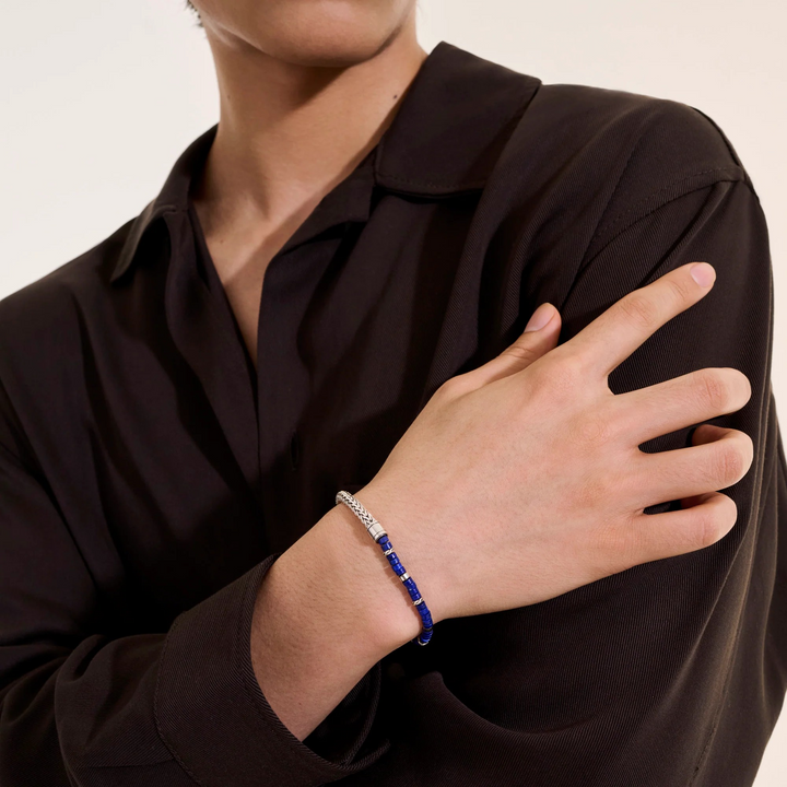 Sterling Silver Heishi Chain Bracelet