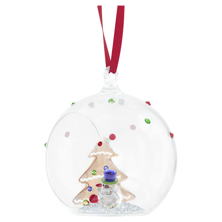 Holiday Cheers Tree and Snowman Ball Ornament