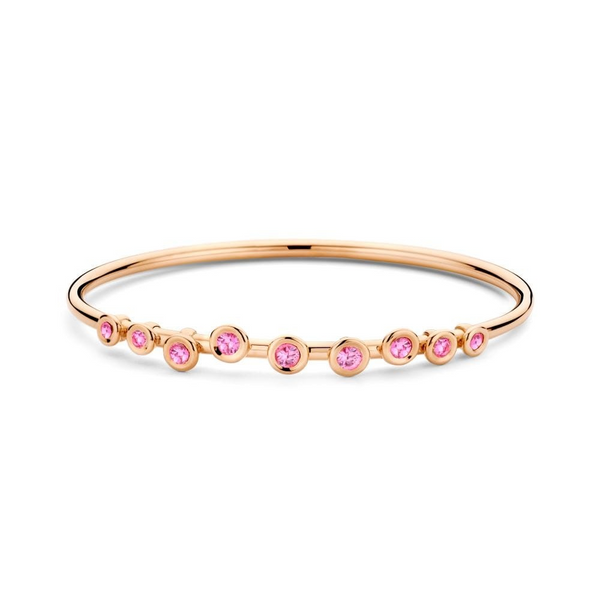 0.92ctw Pink Sapphires Bangle Bracelet