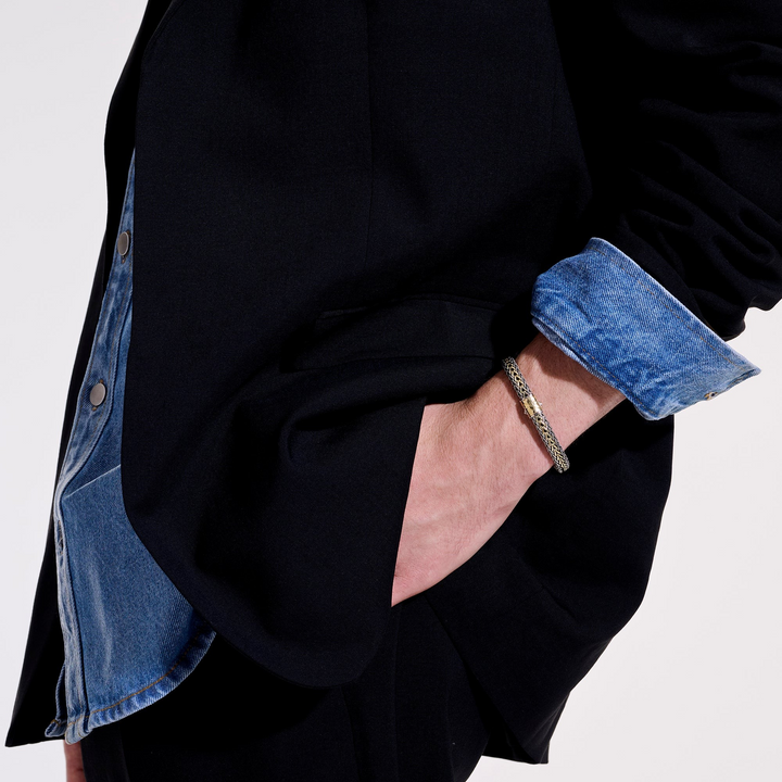 18K Yellow Gold & Sterling Silver Icon Bracelet