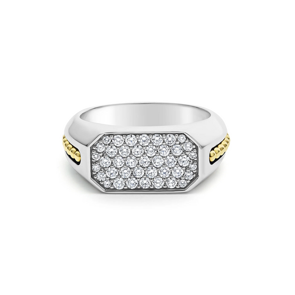 Two-Tone Octagon Diamond Ring