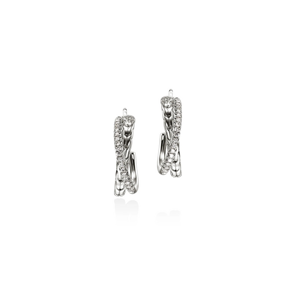 Essential Pavé Diamond Crossover Earring | 20.5mm