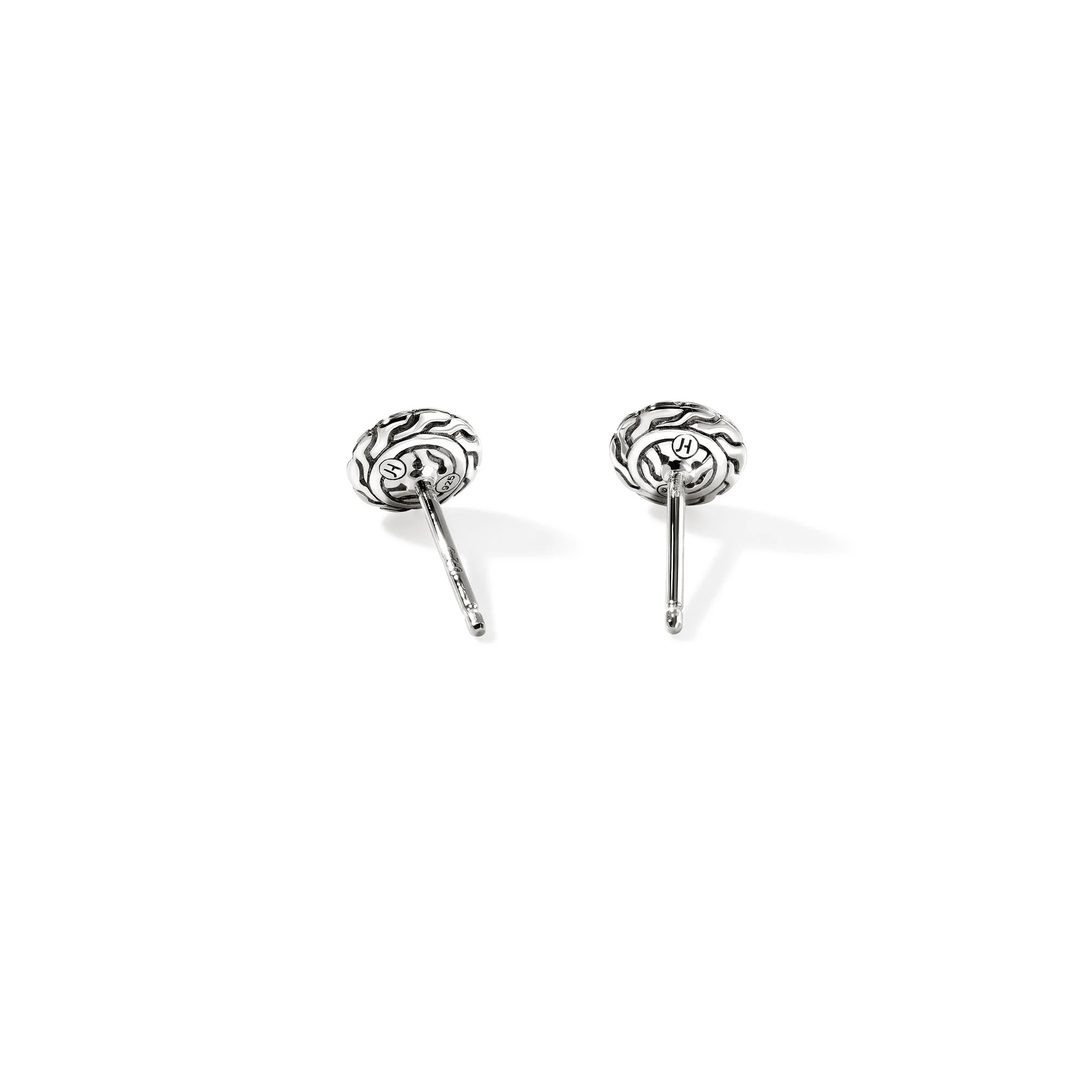 Sterling Silver Essential Pavé Diamond Stud Earring