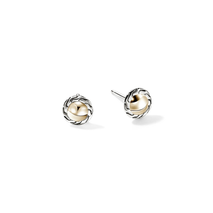 14K Gold and Sterling Silver Essential Stud Earring