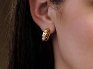 Gold & 0.80ctw Diamond Huggie Earrings