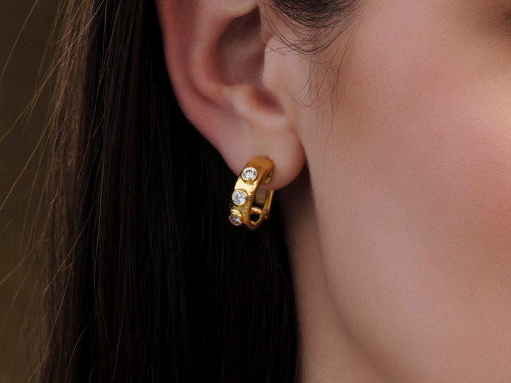 Gold & 0.80ctw Diamond Huggie Earrings