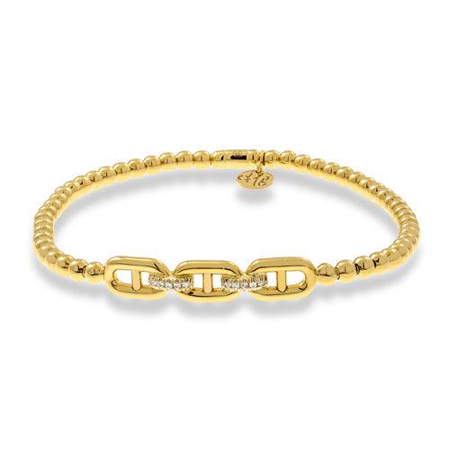 0.04ctw, 18K Yellow Gold Tresore Stretch Bracelet - Gunderson's Jewelers
