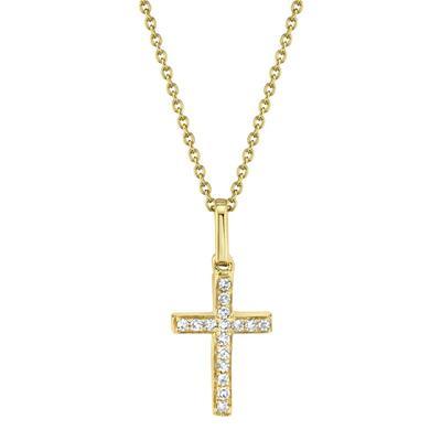 0.06ctw Diamond Cross Necklace, Yellow Gold - Gunderson's Jewelers