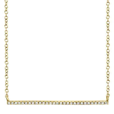 0.08ctw Diamond Bar Necklace, Yellow Gold - Gunderson's Jewelers