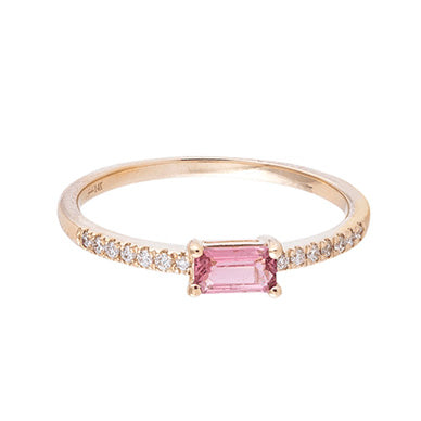 0.09ctw Diamond and Pink Tourmaline Ring