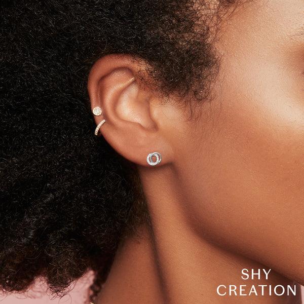 0.09ctw Diamond Love Knot Circle Earring - Gunderson's Jewelers