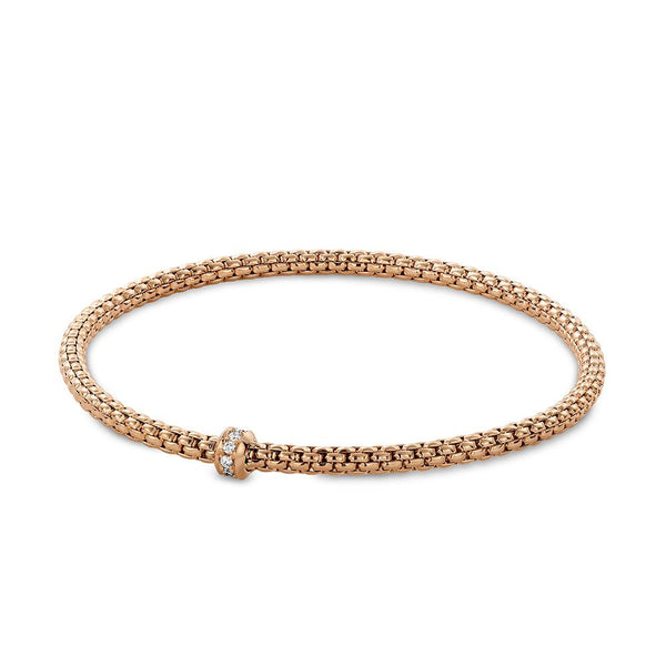 0.10ctw, 18K Pink Gold Tresore Stretch Bracelet - Gunderson's Jewelers
