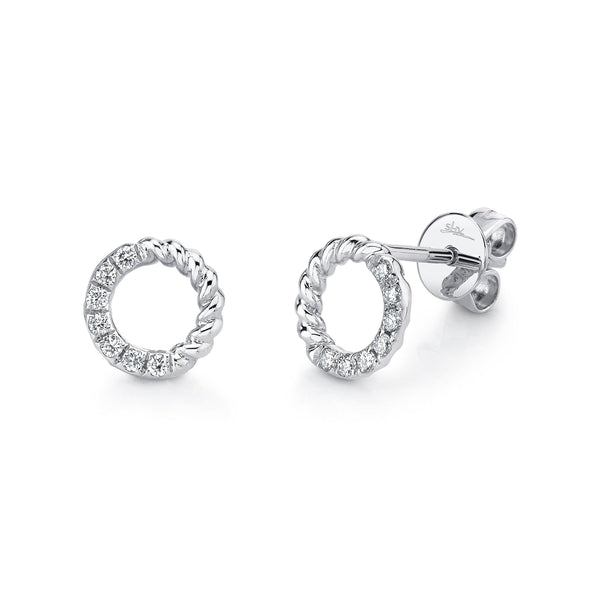 0.12ctw Diamond Circle Earring, White Gold - Gunderson's Jewelers