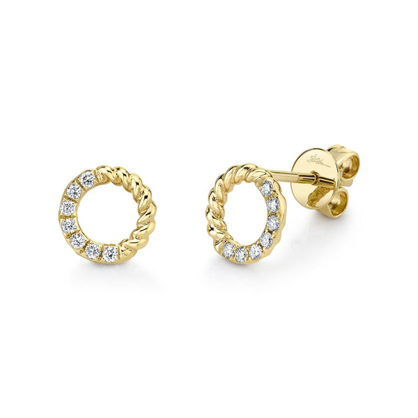 0.12ctw Diamond Circle Earring, Yellow Gold - Gunderson's Jewelers