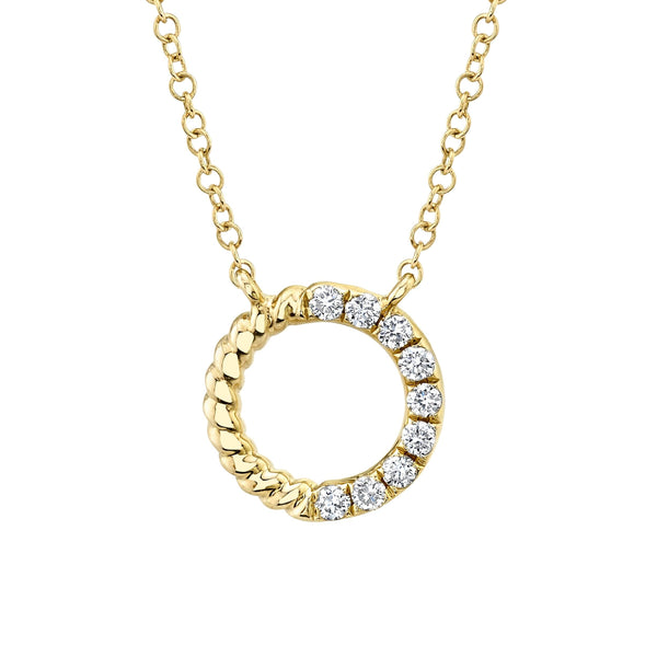 0.12ctw Diamond Circle Necklace, 14K Yellow Gold - Gunderson's Jewelers