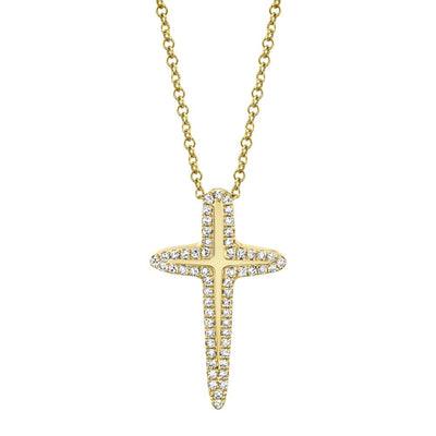 0.13ctw Diamond Cross Necklace, Yellow Gold - Gunderson's Jewelers