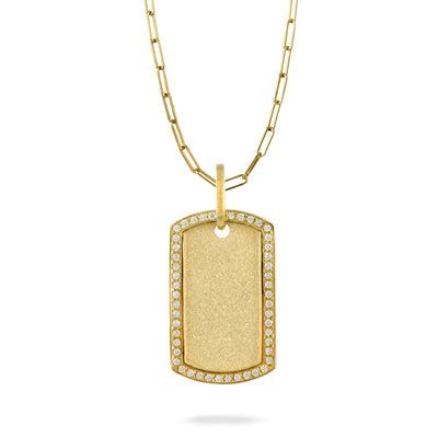 0.14ctw Diamond Dog Tag Pendant, 14K Yellow Gold - Gunderson's Jewelers