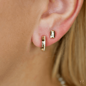 0.15ctw Baguette Diamond Earrings, Yellow Gold - Gunderson's Jewelers
