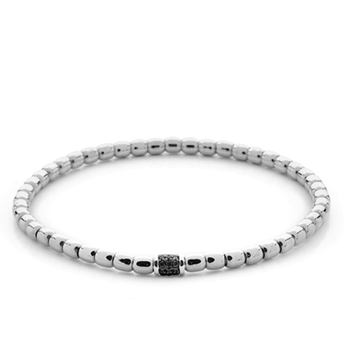 0.18ctw Black Diamond, 18K White Gold Tresore Stretch Bracelet - Gunderson's Jewelers