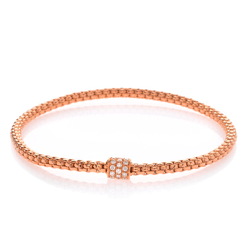 0.19ctw, 18K Pink Gold Tresore Stretch Bracelet - Gunderson's Jewelers