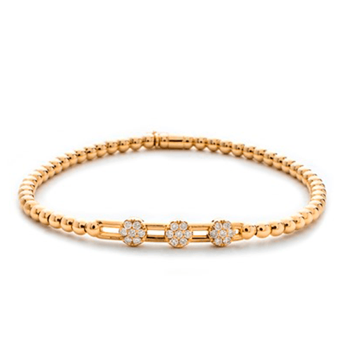 0.19ctw, 18K Yellow Gold Tresore Stretch Bracelet - Gunderson's Jewelers