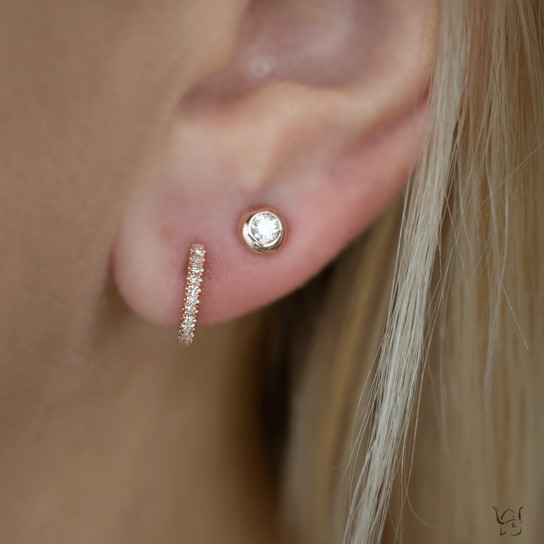 0.22ctw Diamond Bezel Earrings, 14K Yellow Gold - Gunderson's Jewelers