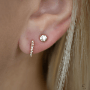 0.22ctw Diamond Bezel Earrings, 14K Yellow Gold - Gunderson's Jewelers