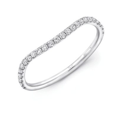 0.23ctw Curved Pave Diamond Wedding Band/Stackable Ring - Gunderson's Jewelers