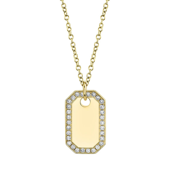 0.40ct Diamond Dog Tag Necklace Gunderson's Jewelers