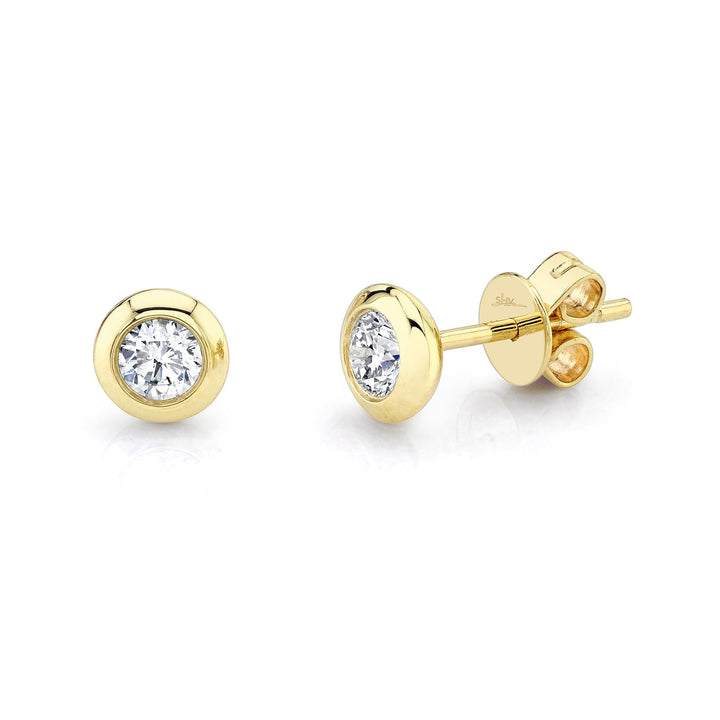 0.40ctw Diamond Bezel Earrings, 14K Yellow Gold - Gunderson's Jewelers