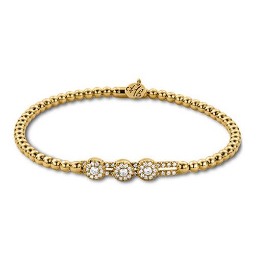0.54ctw, 18K Yellow Gold Tresore Stretch Bracelet - Gunderson's Jewelers