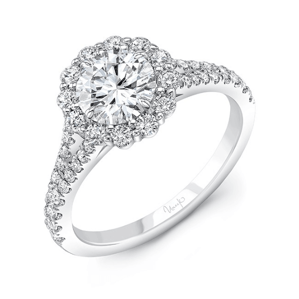0.58ctw Diamond Halo Engagement Ring - Gunderson's Jewelers