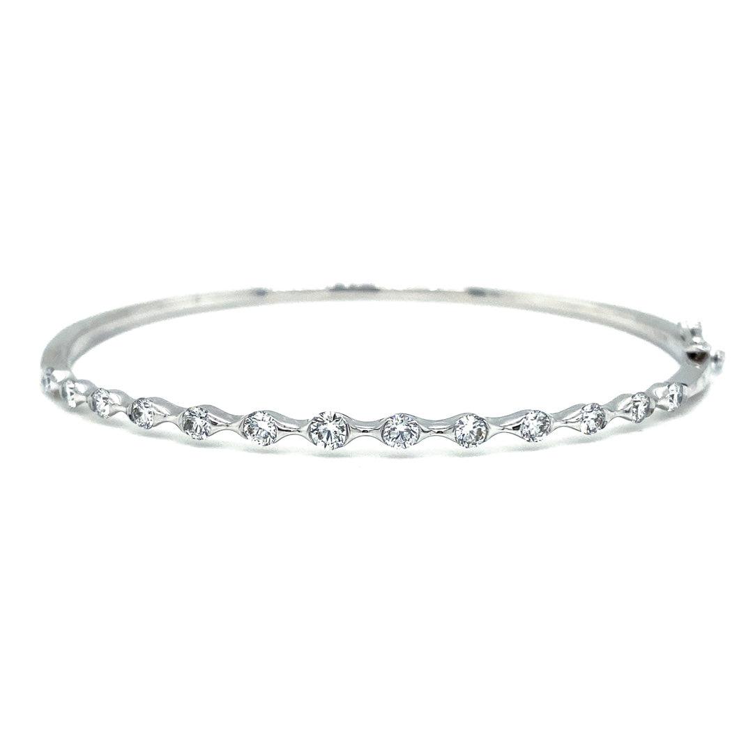 0.96ctw Diamond Bangle, White Gold - Gunderson's Jewelers