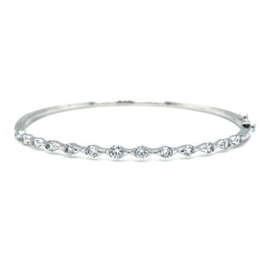 0.96ctw Diamond Bangle, White Gold - Gunderson's Jewelers