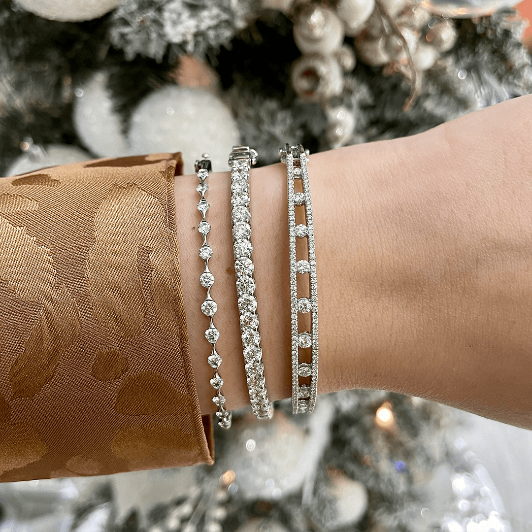 0.96ctw Diamond Bangle, White Gold - Gunderson's Jewelers