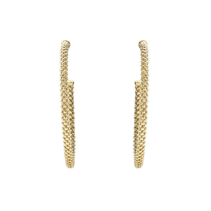 18K Gold Caviar Hoop Earrings