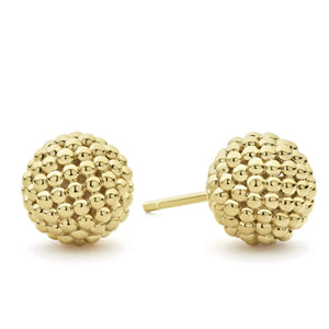 Beaded 18K Gold Stud Earrings