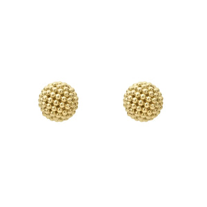 Beaded 18K Gold Stud Earrings