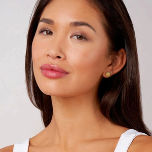 Beaded 18K Gold Stud Earrings