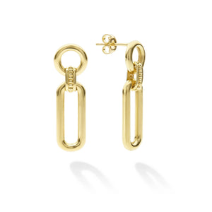 18K Gold Link Drop Earrings