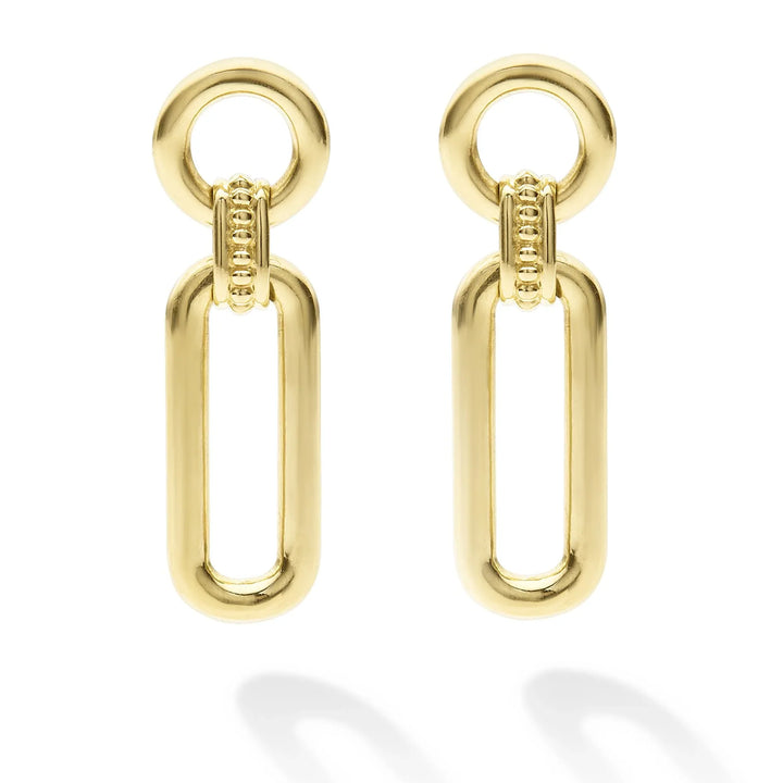 18K Gold Link Drop Earrings
