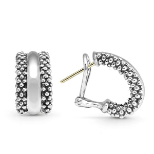 Silver Station Caviar Huggie Earrings