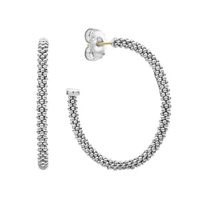 Large Caviar Hoop Earrings