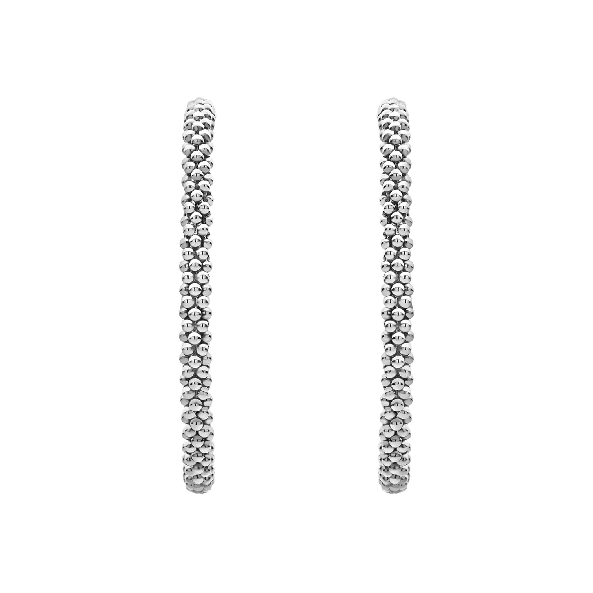 Large Caviar Hoop Earrings