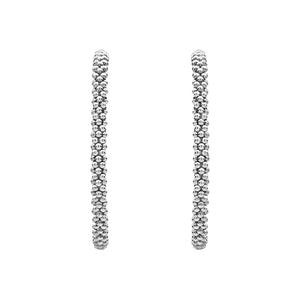 Large Caviar Hoop Earrings
