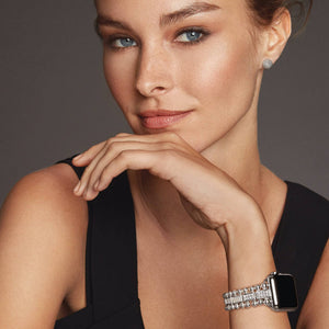 Beaded Silver Stud Earrings