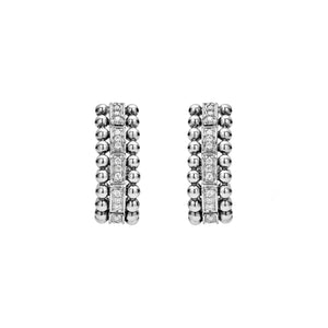 Beaded Diamond Huggie Earrings