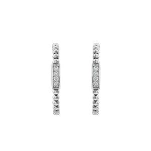 Beaded Diamond Hoop Earrings